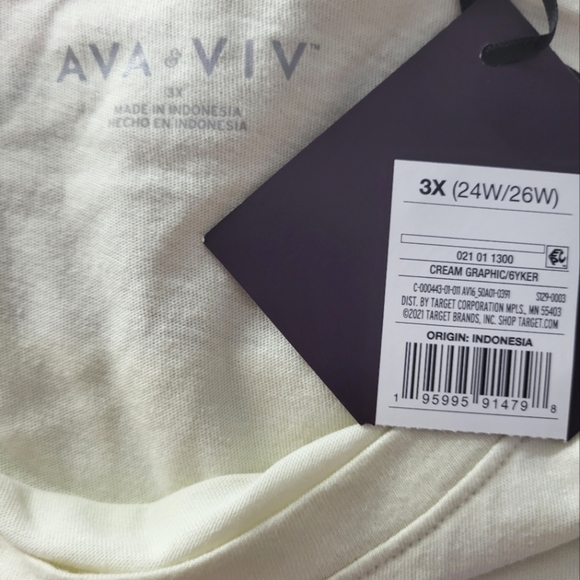 Ava & Viv Tshirt Size 3X NWT - Picture 5 of 7